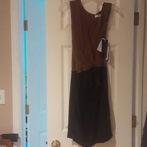 NWT Robert Rodriguez brown/black silk dress size 2